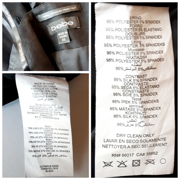 bebe Black Linen Cocktail Dress - Picture 3 of 3